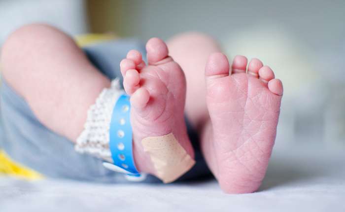 Allen Babys wird mit dem "Fersenstich" eine kleine Blutprobe abgenommen. ( Foto: Adobe Stock - Ingrid Currius )